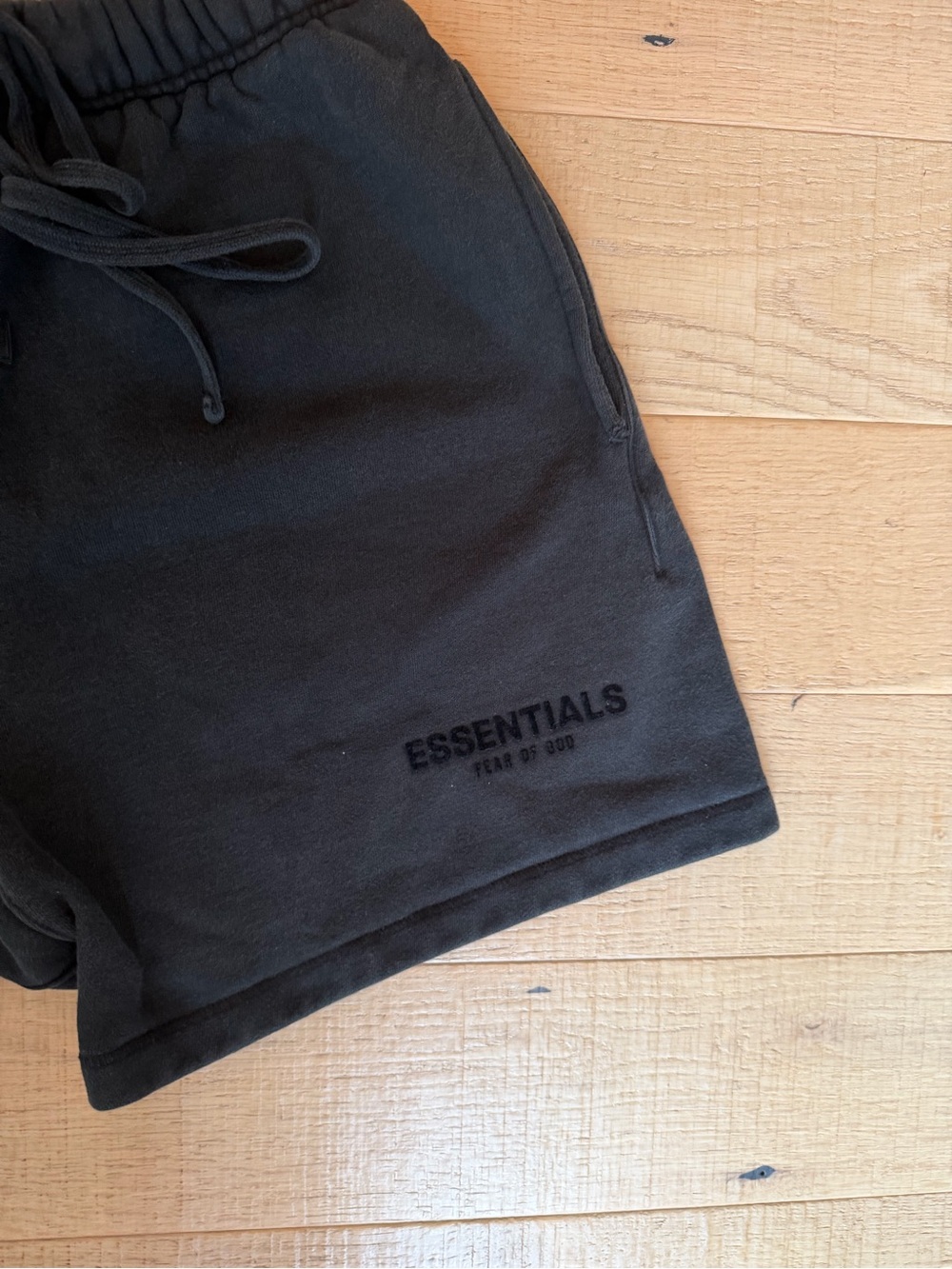 Essentials Black Drawstring Shorts - Picture 2 of 3